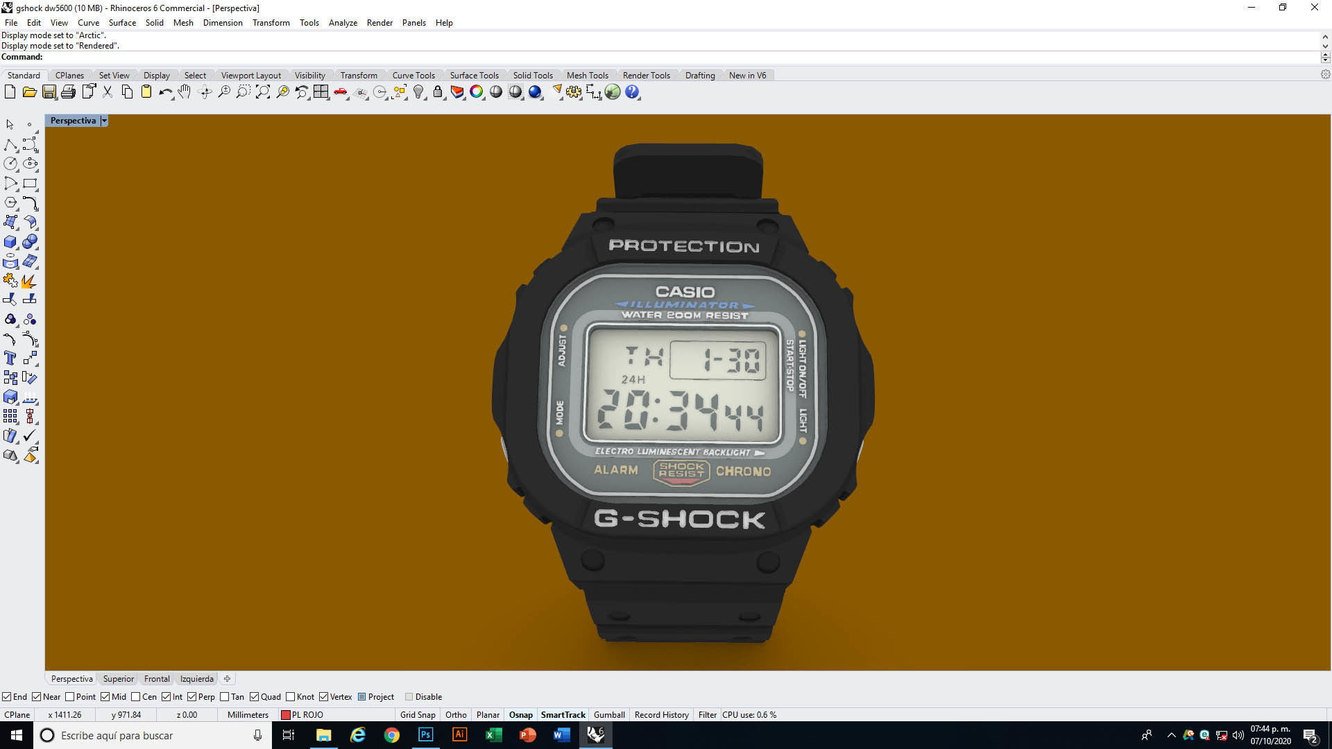 Casio G Shock DW 5600 Watch 3D model_15