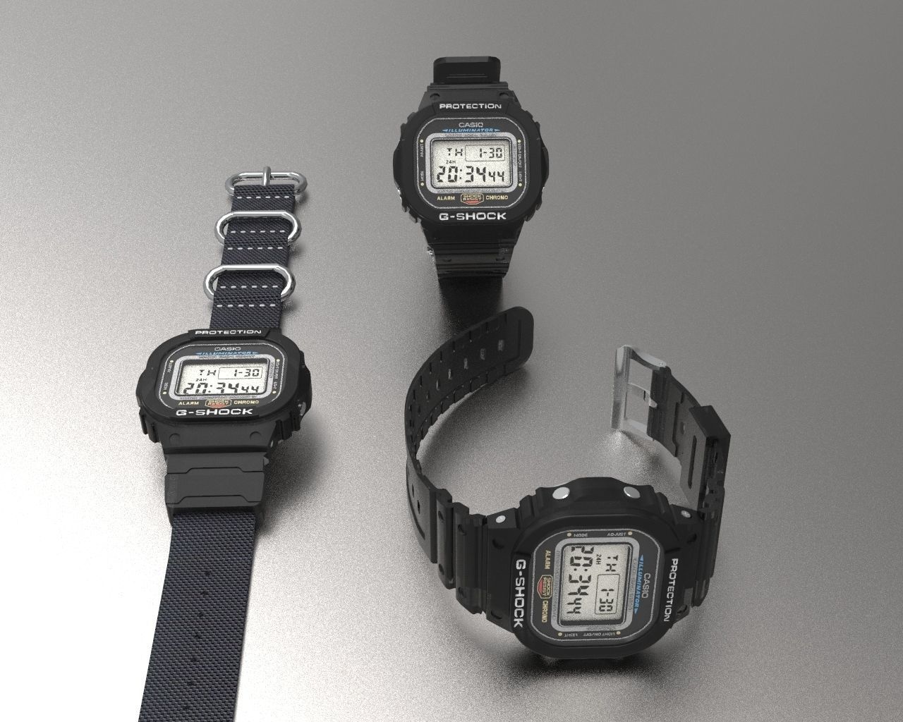 Casio G Shock DW 5600 Watch 3D model_5