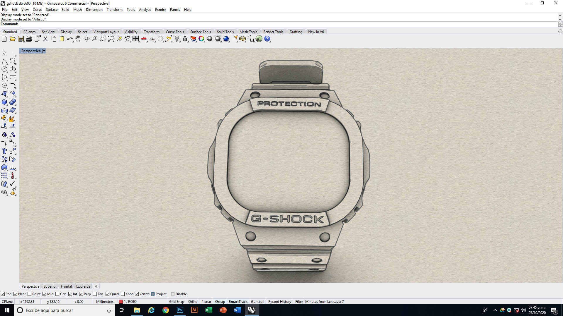 Casio G Shock DW 5600 Watch 3D model_16