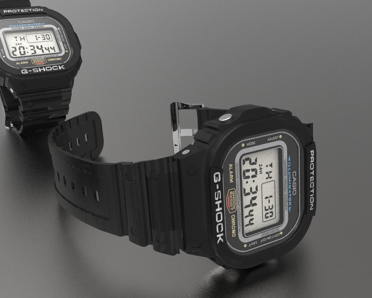 Casio G Shock DW 5600 Watch 3D model_2