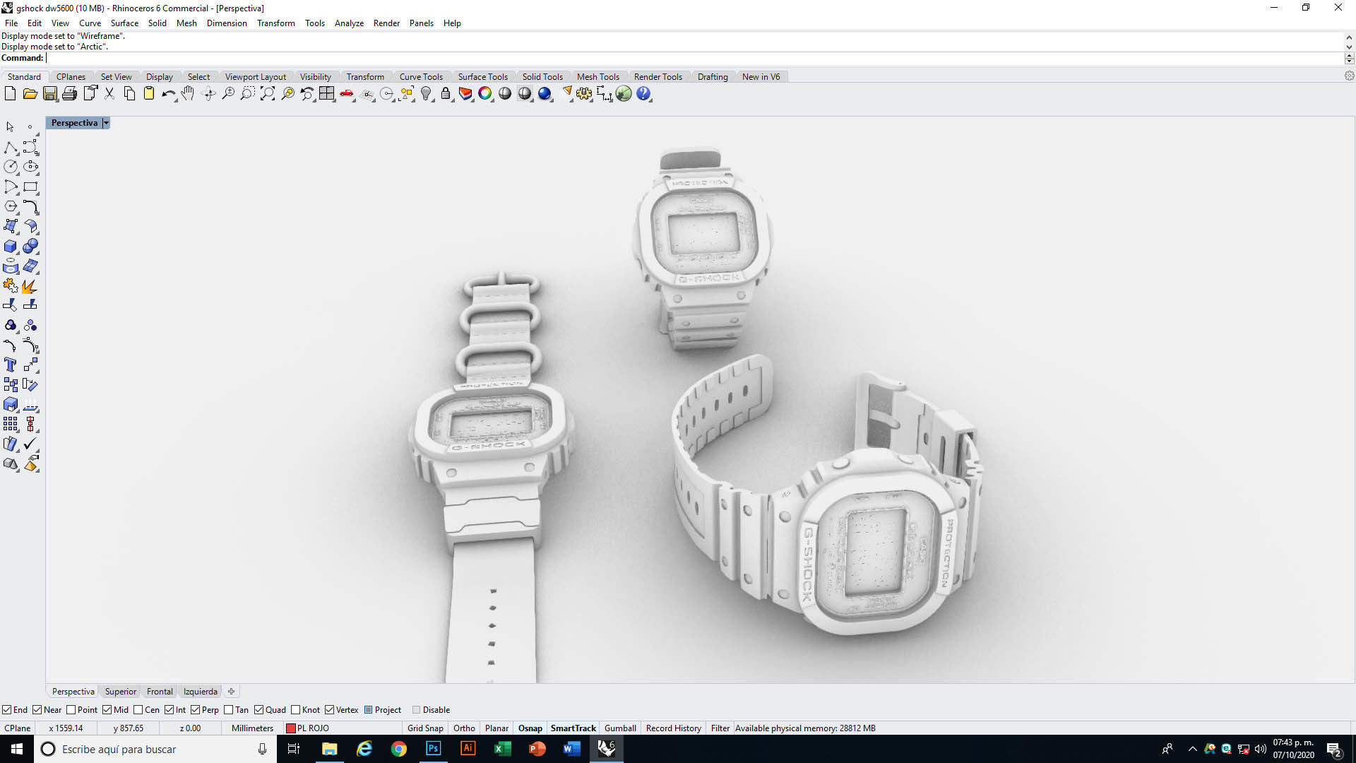 Casio G Shock DW 5600 Watch 3D model_12