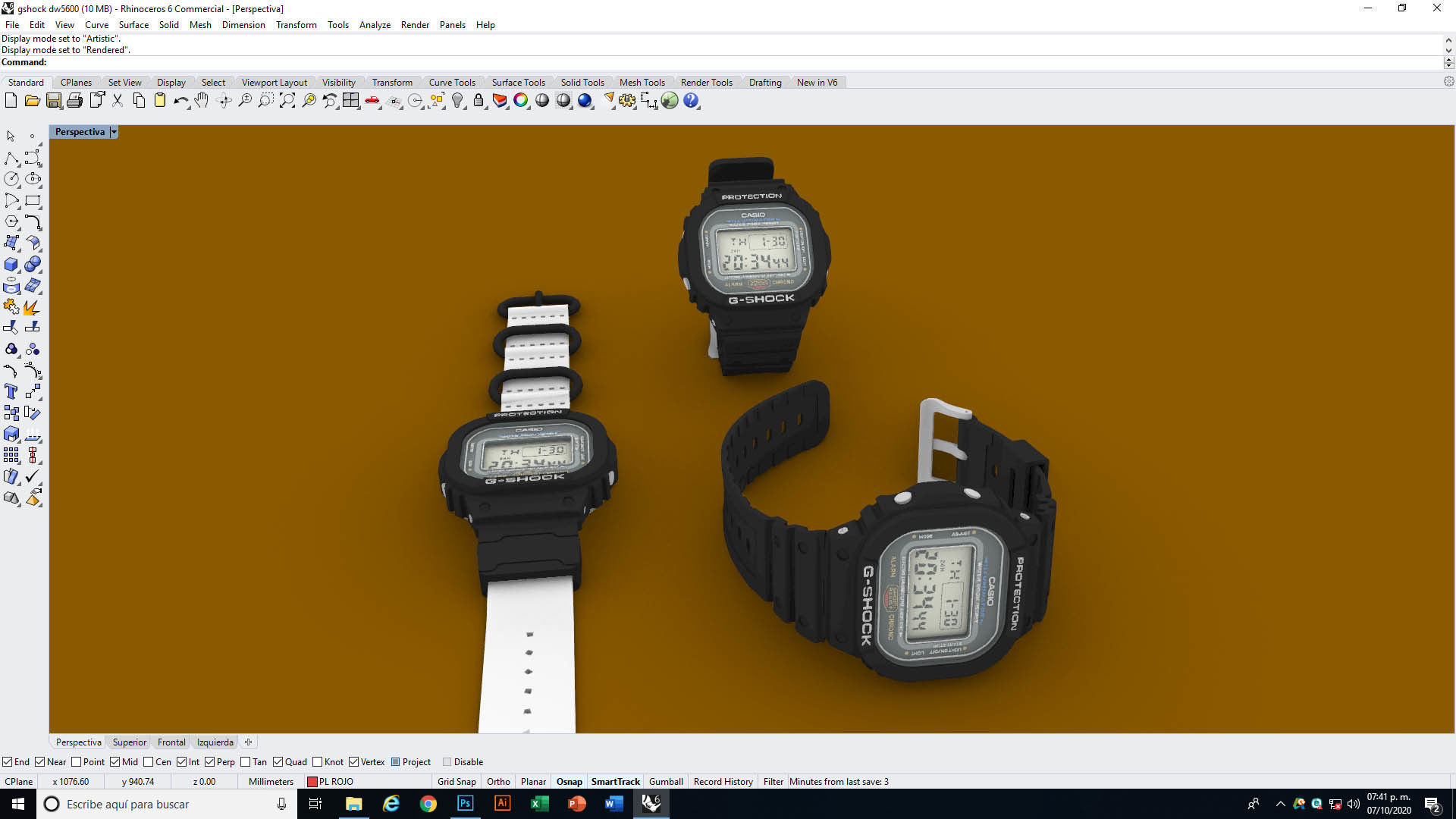 Casio G Shock DW 5600 Watch 3D model_10