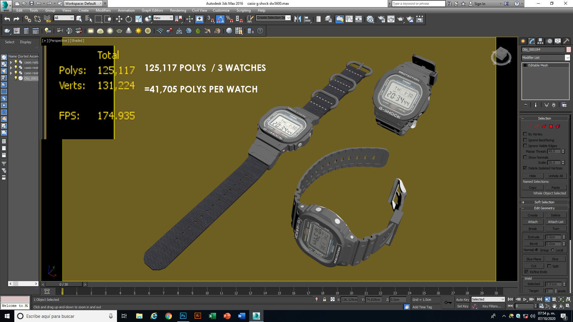 Casio G Shock DW 5600 Watch 3D model_8