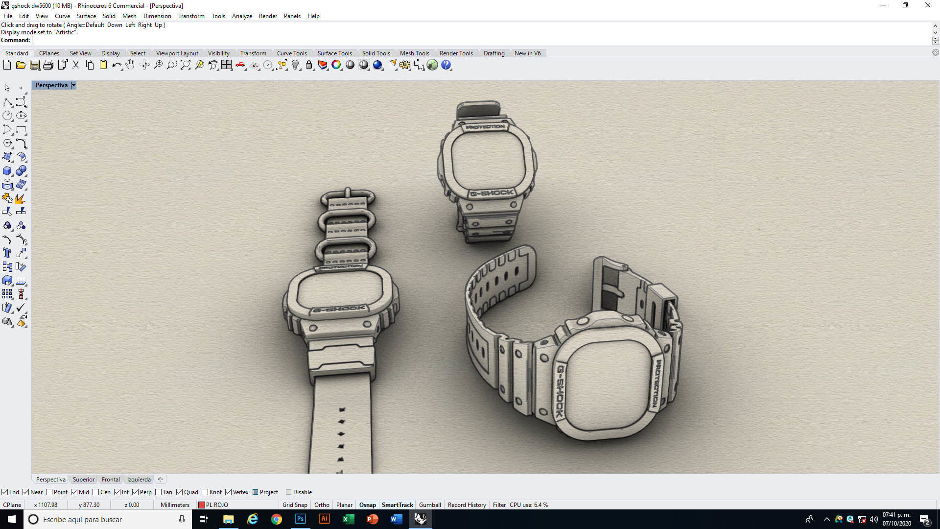 Casio G Shock DW 5600 Watch 3D model_9