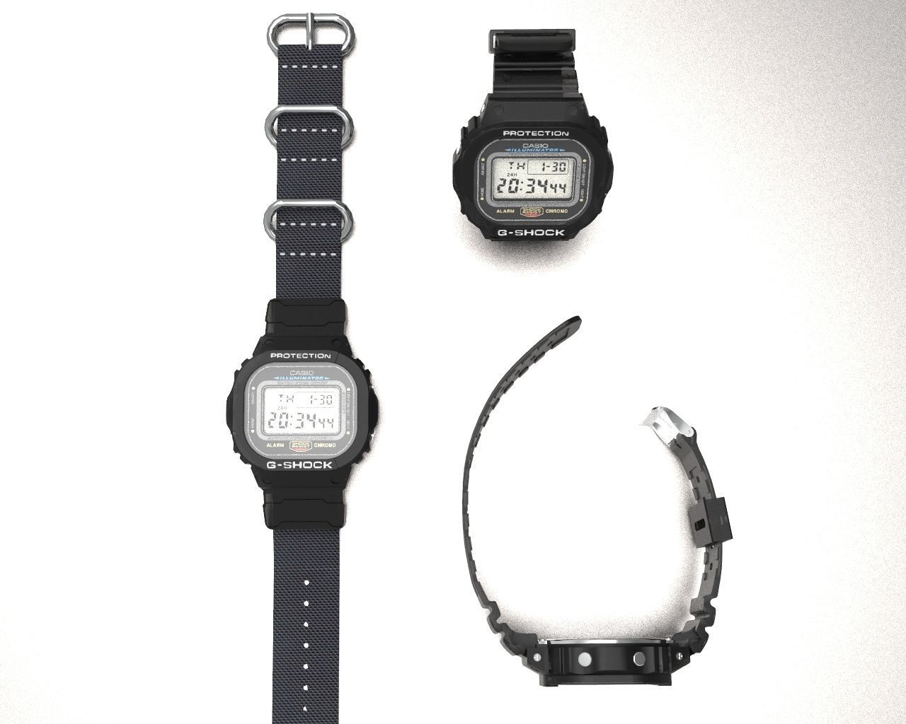 Casio G Shock DW 5600 Watch 3D model_6