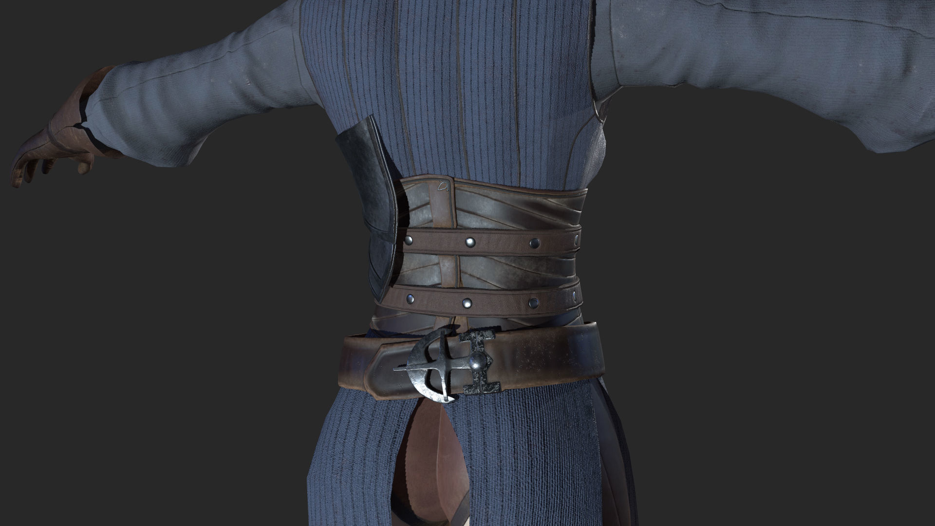 Girl Knight gameready PBR character Low-poly 3D model_6