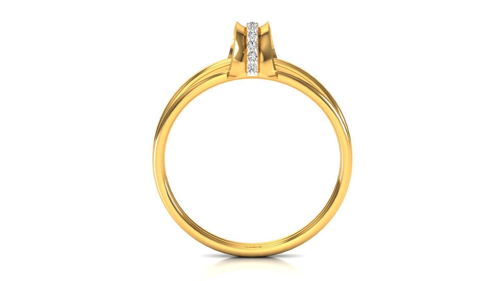 Ring-68 rose gold ring with diamond in middle 3D print model_10