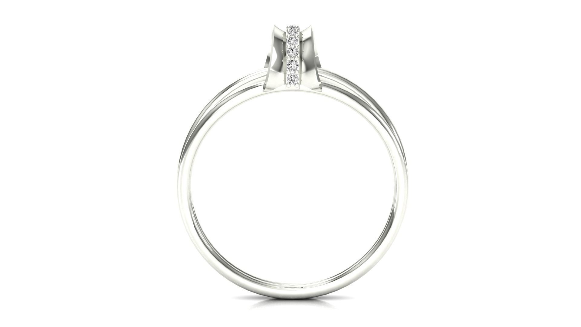 Ring-68 rose gold ring with diamond in middle 3D print model_9