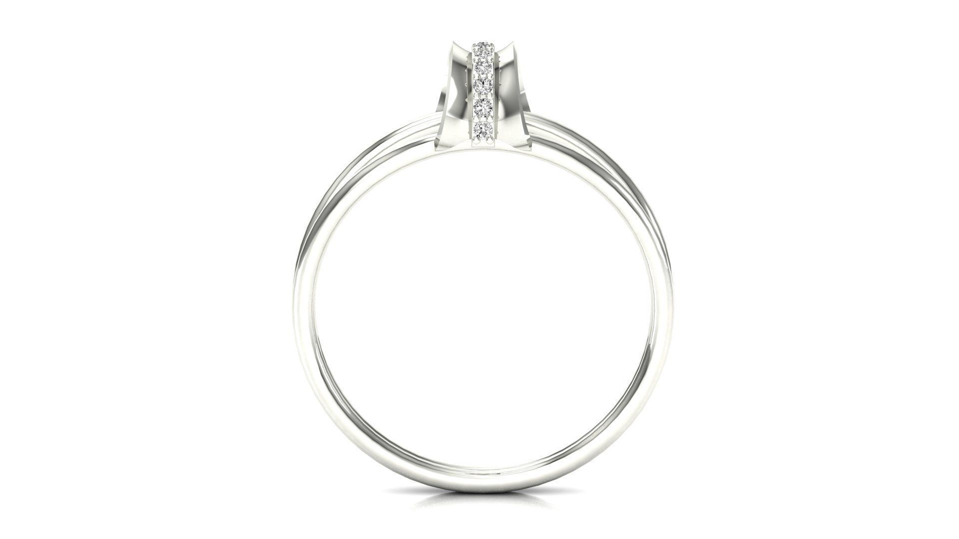 Ring-68 rose gold ring with diamond in middle 3D print model_8