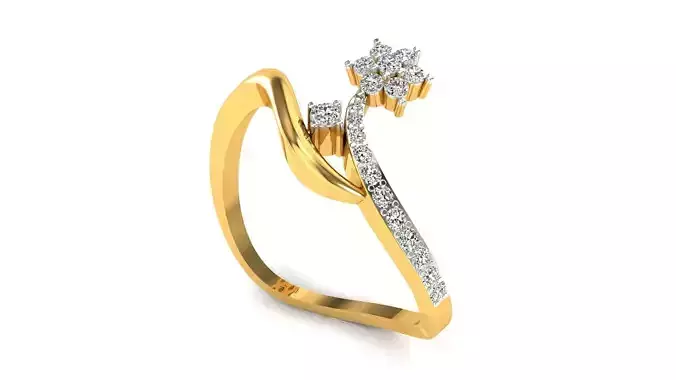 Ring-53 diamond ring gold 3D print model