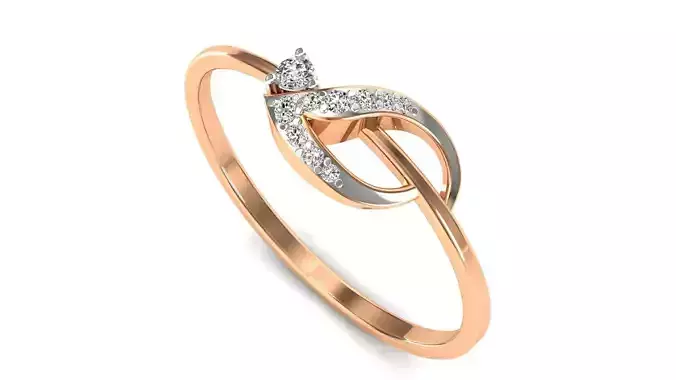 Ring-35 diamond ring in rose gold 3D print model