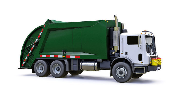 Garbage Truck Low-poly 3D model 4