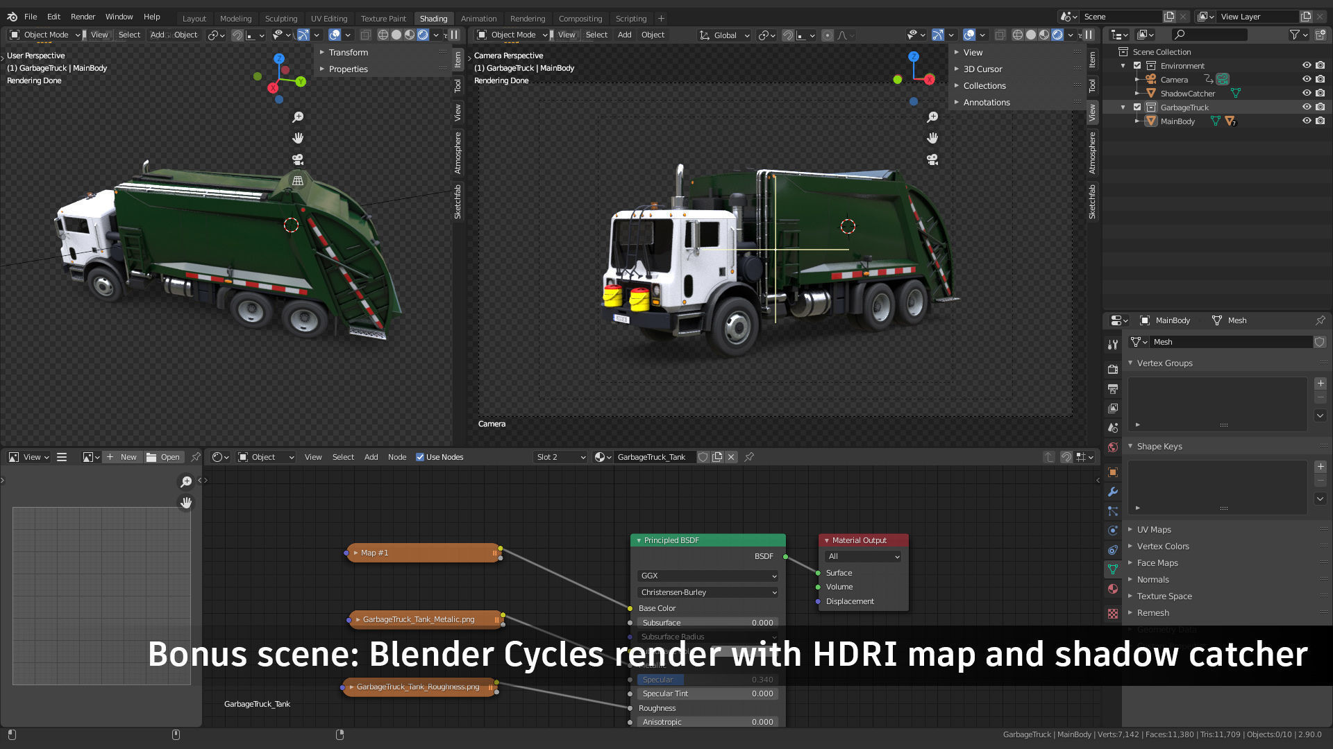 Garbage Truck Low-poly 3D model_6