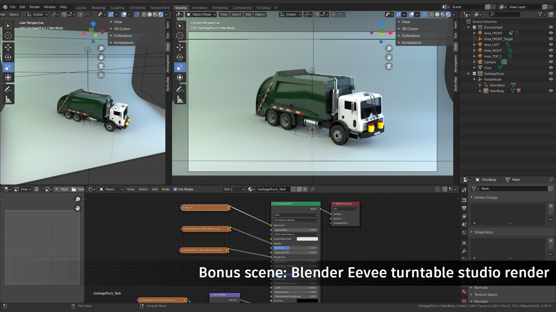Garbage Truck Low-poly 3D model_8