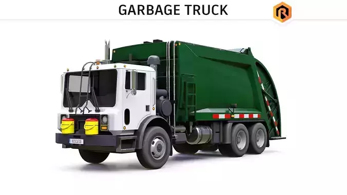 Garbage Truck Low-poly 3D model