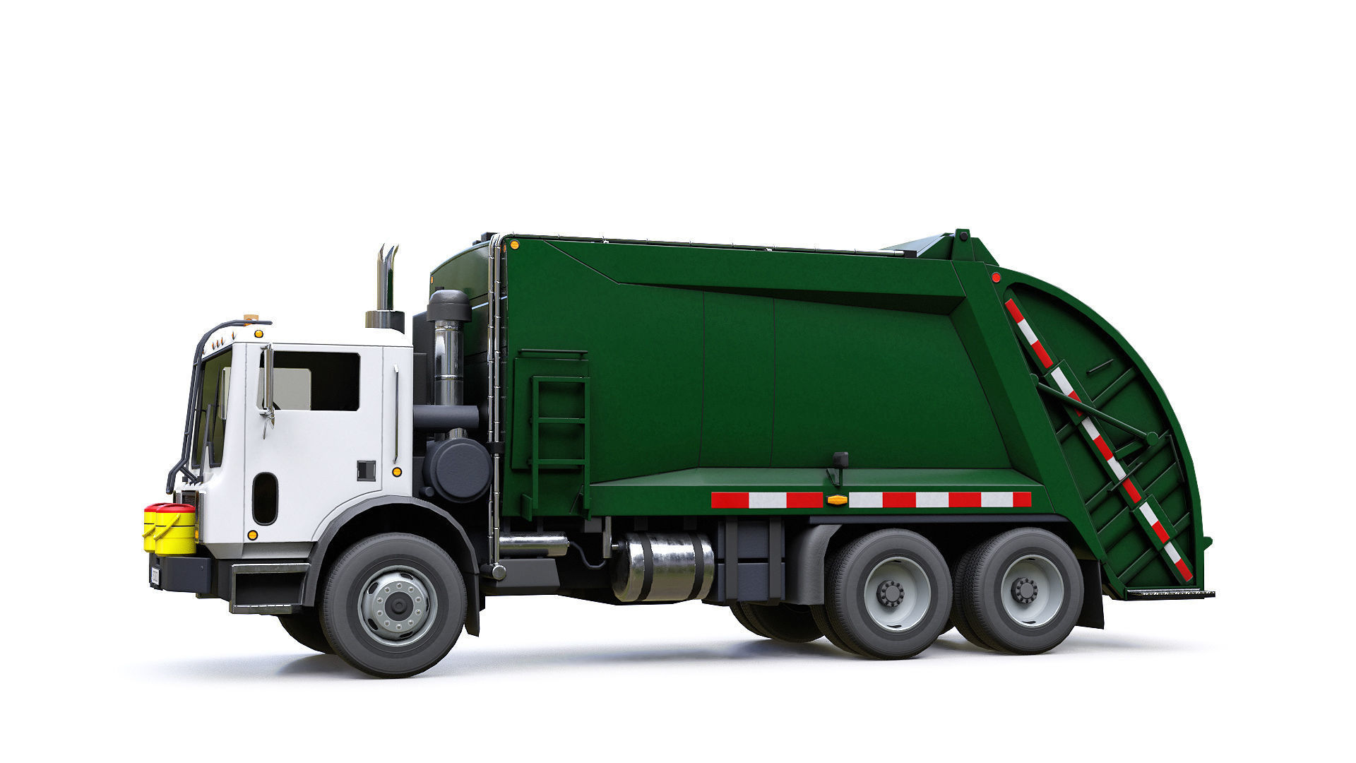 Garbage Truck Low-poly 3D model_11
