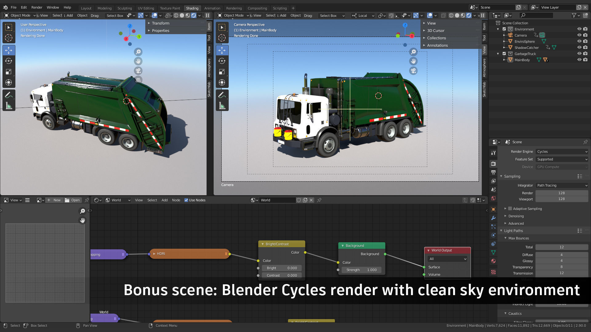 Garbage Truck Low-poly 3D model_7