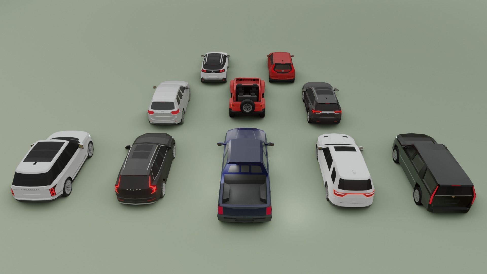 low-poly SUV pack - 10 SUV Low-poly 3D model_4