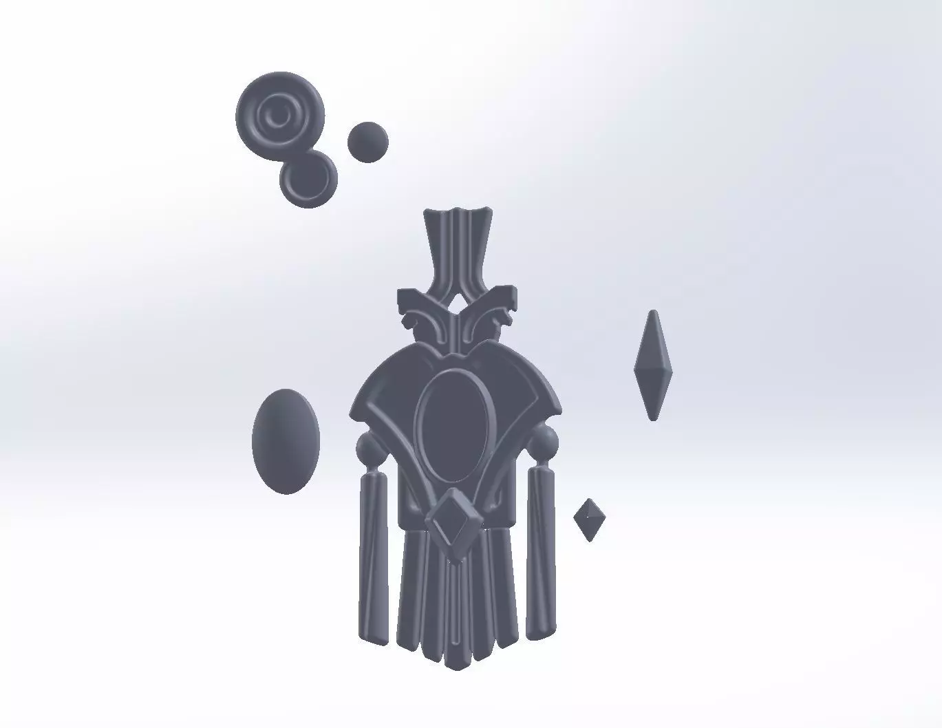 Final Fantasy XIV Graha Pendant Printable Assembly 3D print model_0