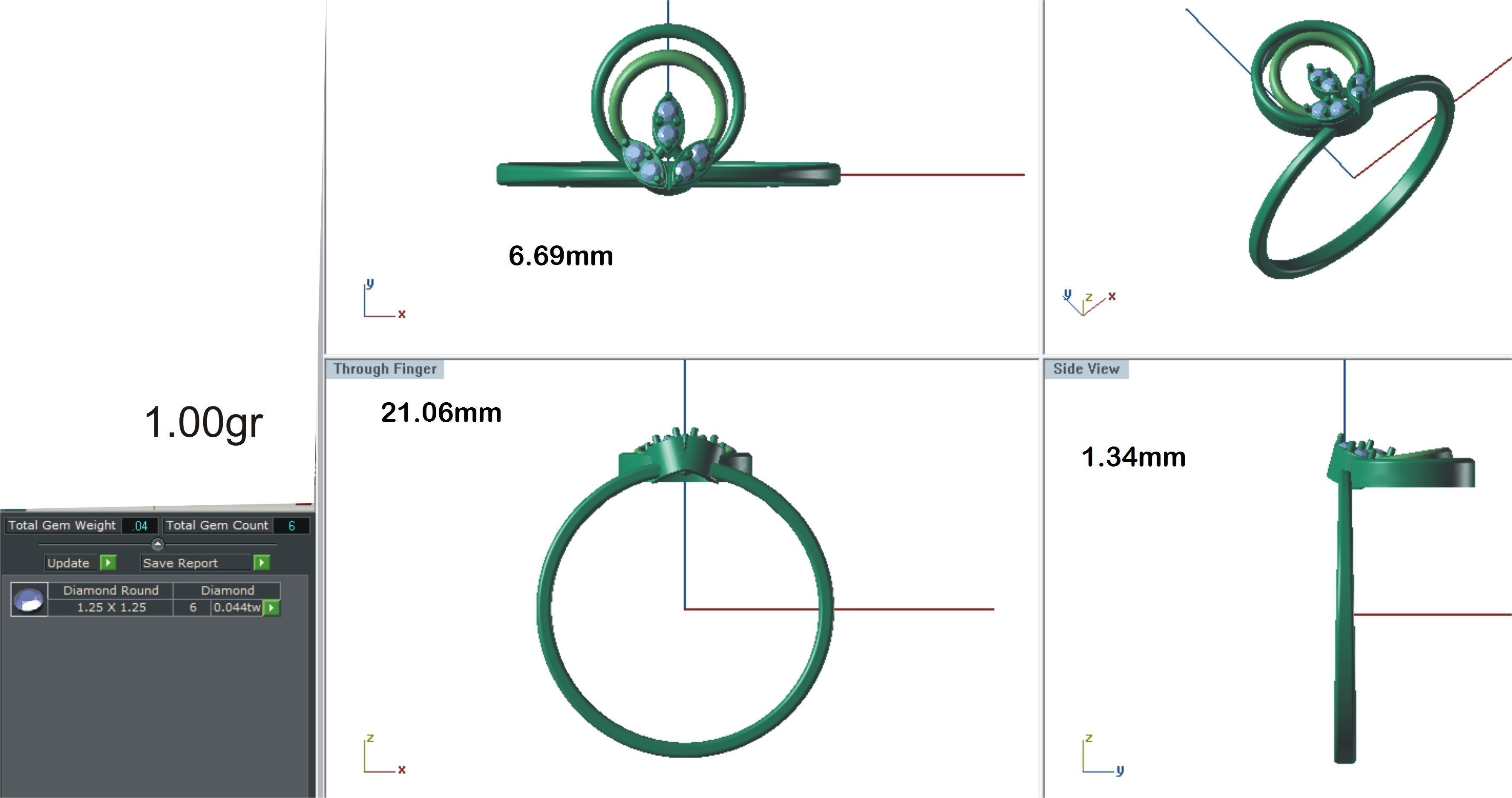 Ring-28 solitaire diamond ring 3D print model_24
