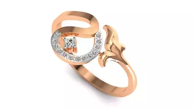 Ring-25 person ring gold with diamonds