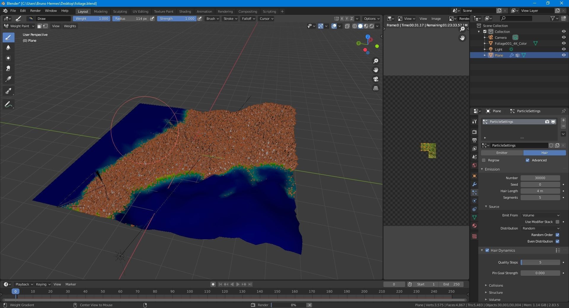 Realistic Grass  Cycles and EEVEE Low-poly 3D model_7