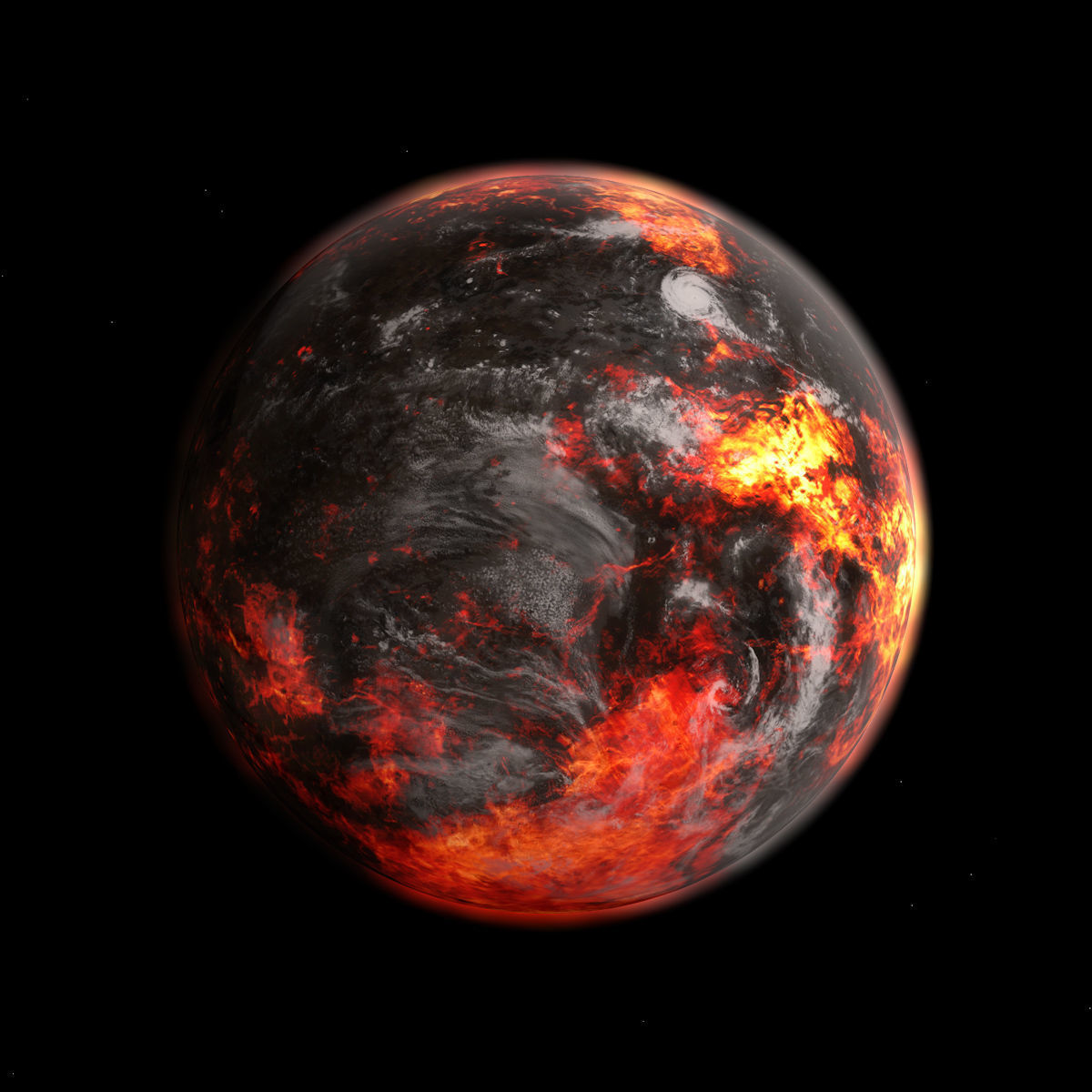 3D model Lava Planet - Mustafar - Alien Planet 8k VR / AR / low-poly ...