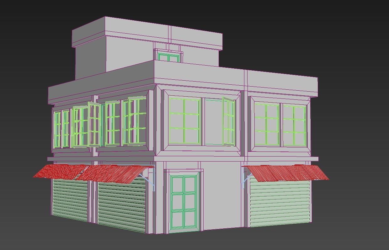 Game Ready Building 01 Low-poly 3D model_2
