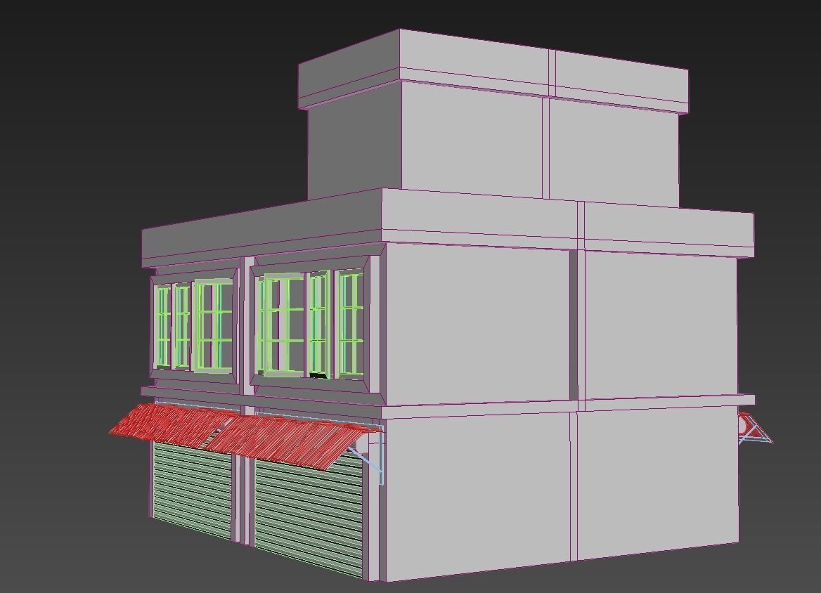 Game Ready Building 01 Low-poly 3D model_3