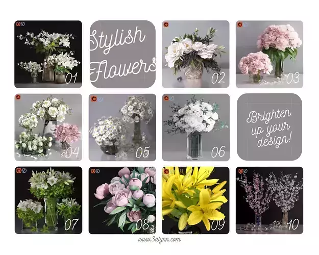 Top-ten 3d Flowers Bouquet Collection