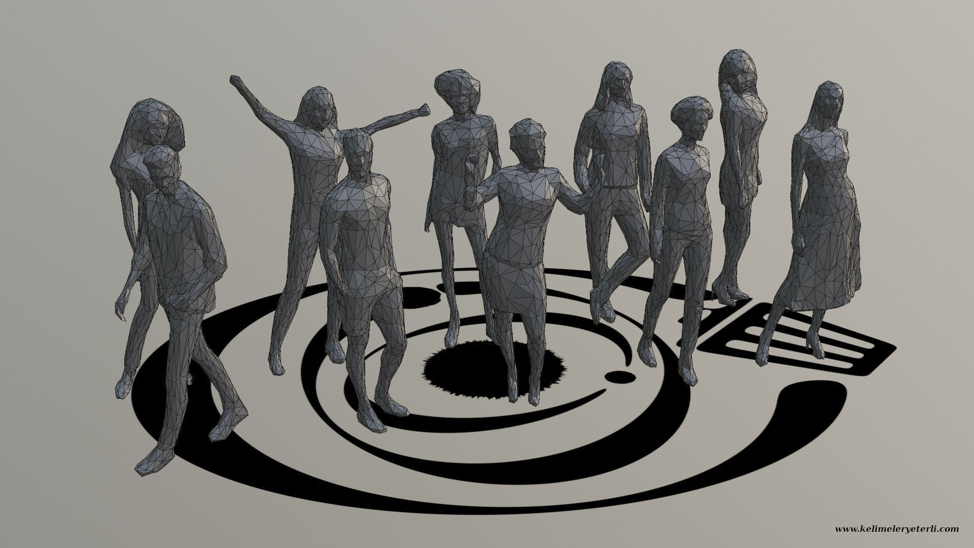 Low Poly People Pack 012 - 50 Pieces R Low-poly 3D model_5