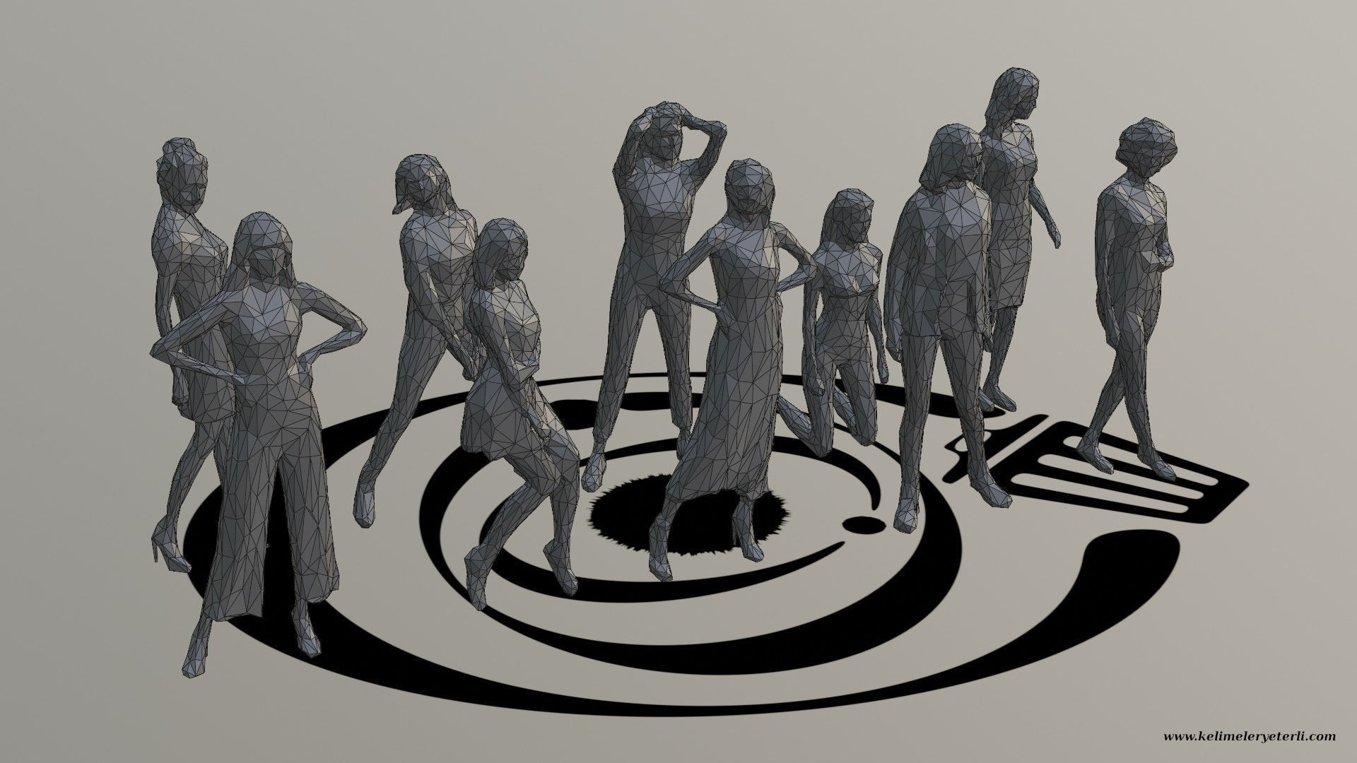 Low Poly People Pack 012 - 50 Pieces R Low-poly 3D model_11