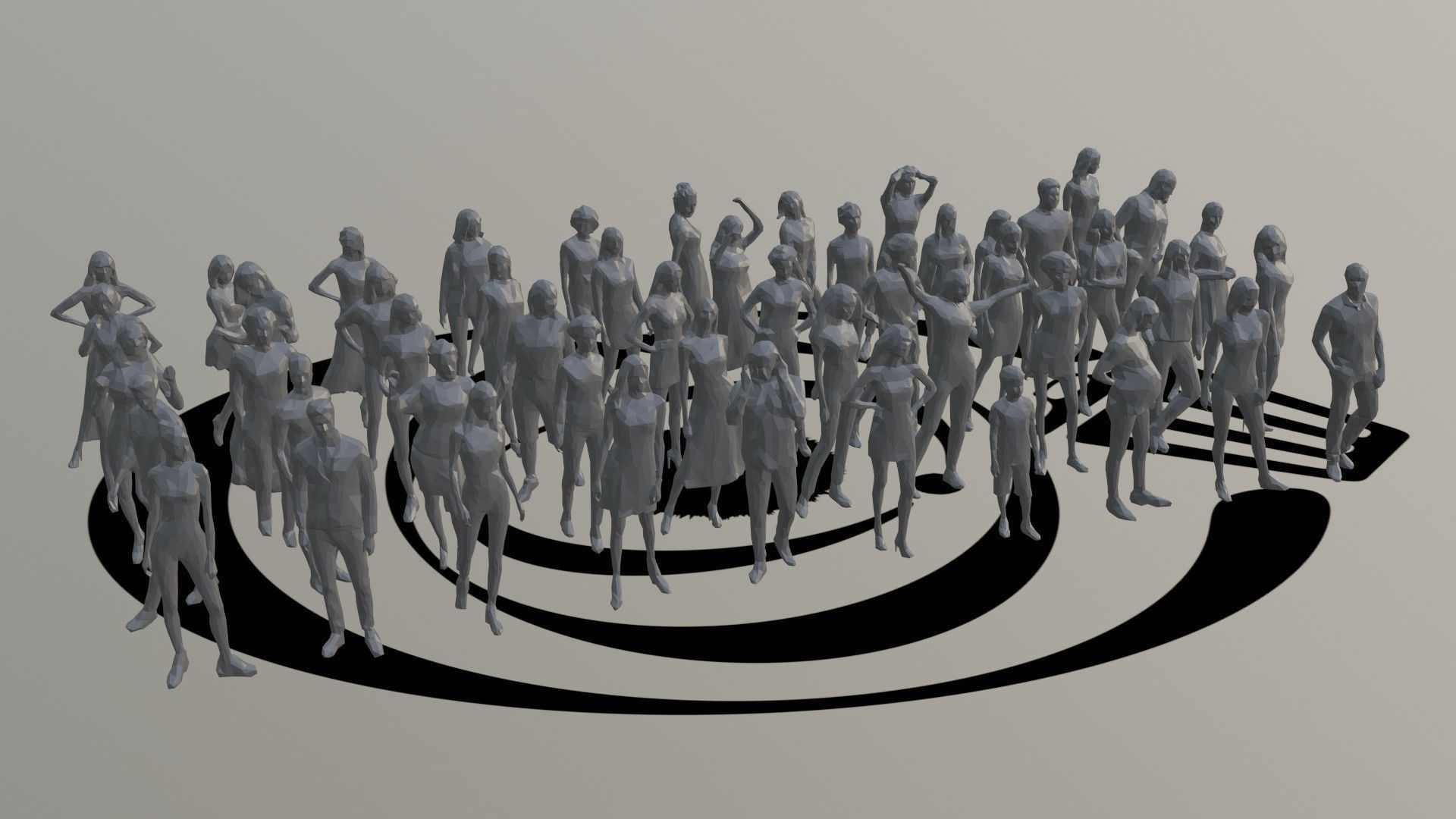 Low Poly People Pack 012 - 50 Pieces R Low-poly 3D model_1