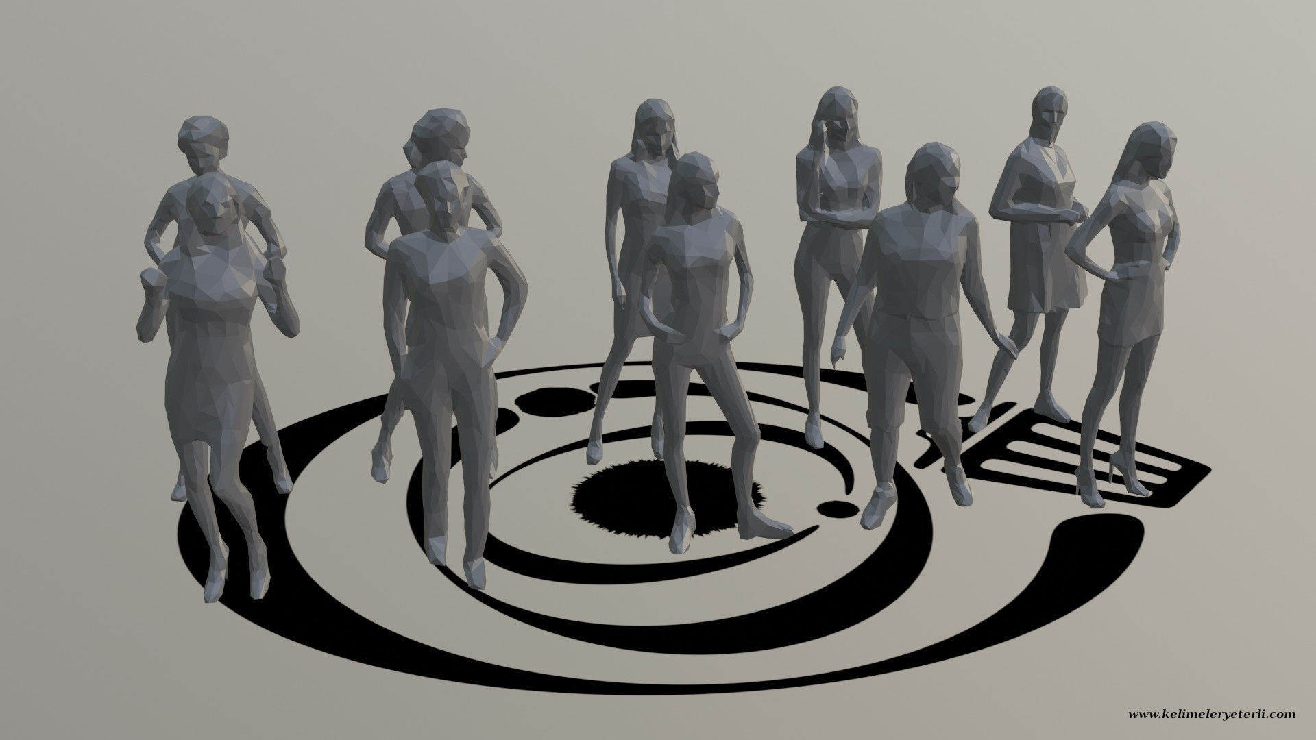 Low Poly People Pack 012 - 50 Pieces R Low-poly 3D model_6