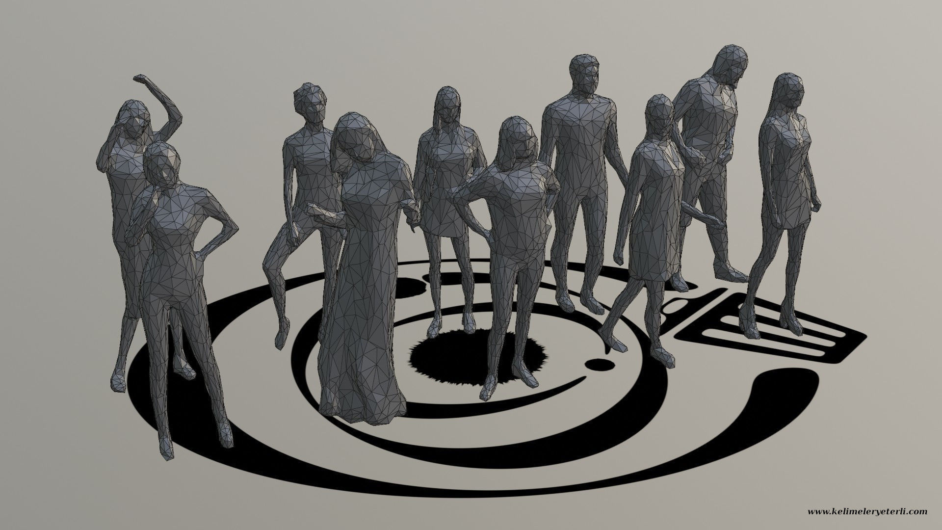 Low Poly People Pack 012 - 50 Pieces R Low-poly 3D model_9