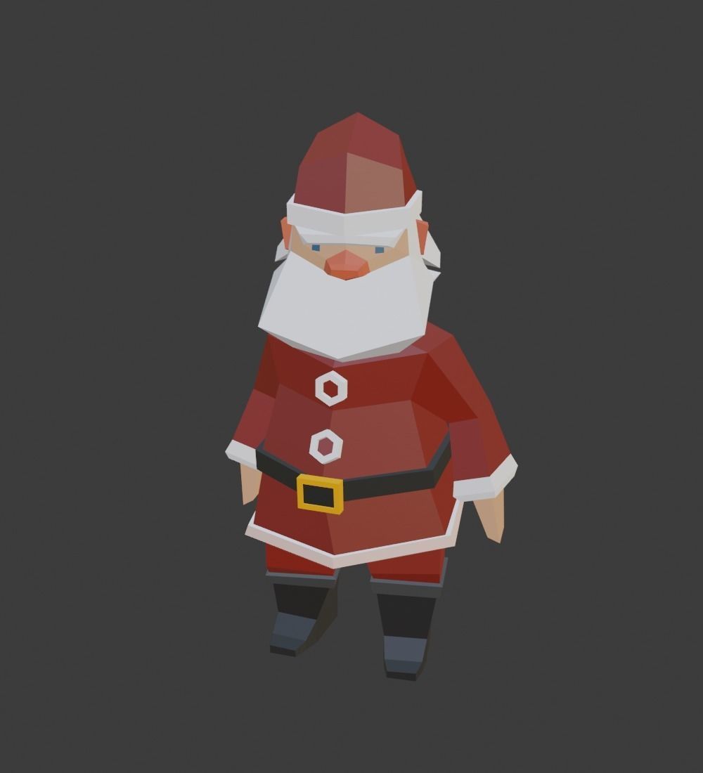 Animated Low Poly Santa Low-poly 3D model_2