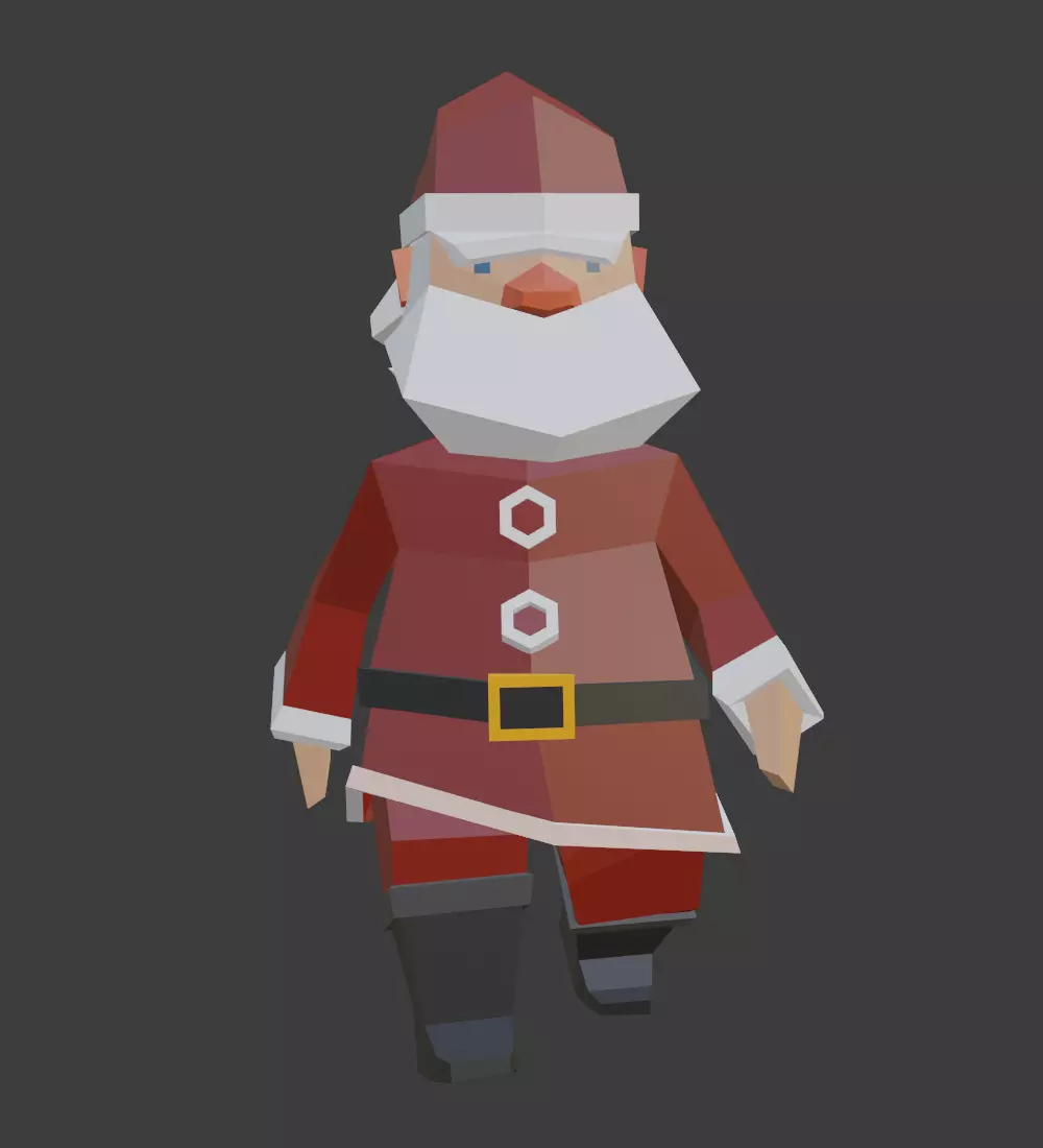 Animated Low Poly Santa Low-poly 3D model_0