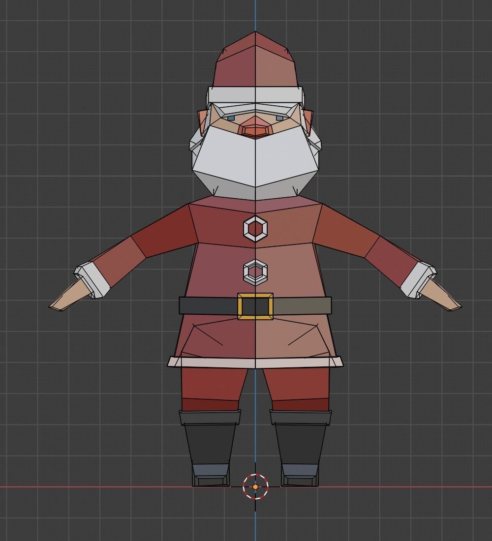 Animated Low Poly Santa Low-poly 3D model_3