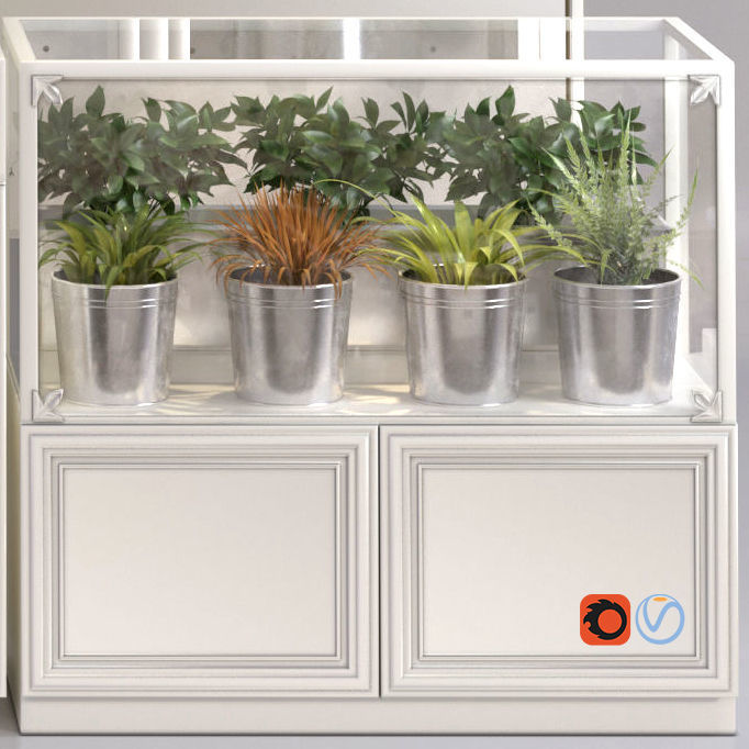 Florist Shops interior Collection Flower store refrigerator 3D model_5