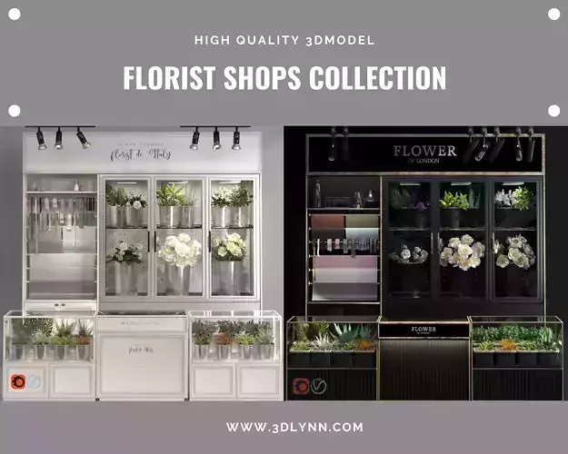 Florist Shops interior Collection Flower store refrigerator