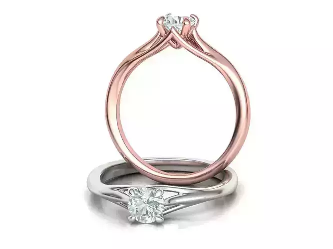 Trellis Solitaire Engagement Ring  Half Carat Stone 3dmodel 3D print model