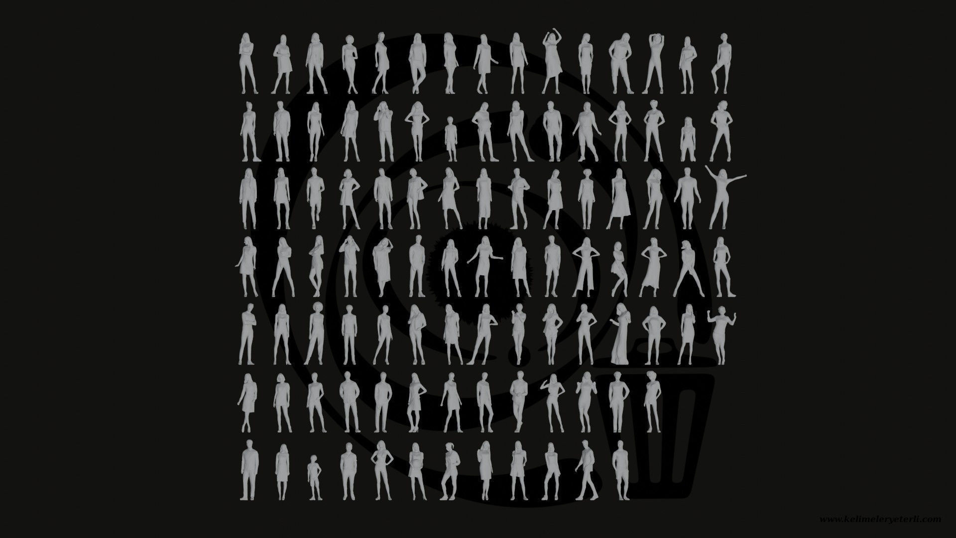 Low Poly People Pack 013 - 100 Pieces R Low-poly 3D model_1