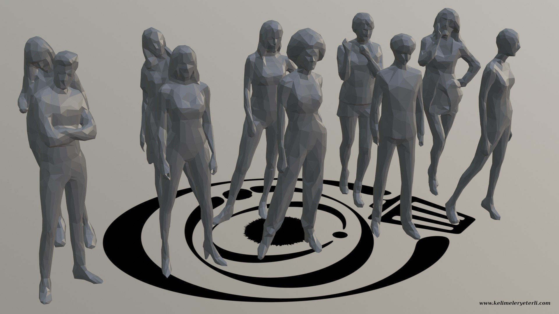 Low Poly People Pack 013 - 100 Pieces R Low-poly 3D model_6