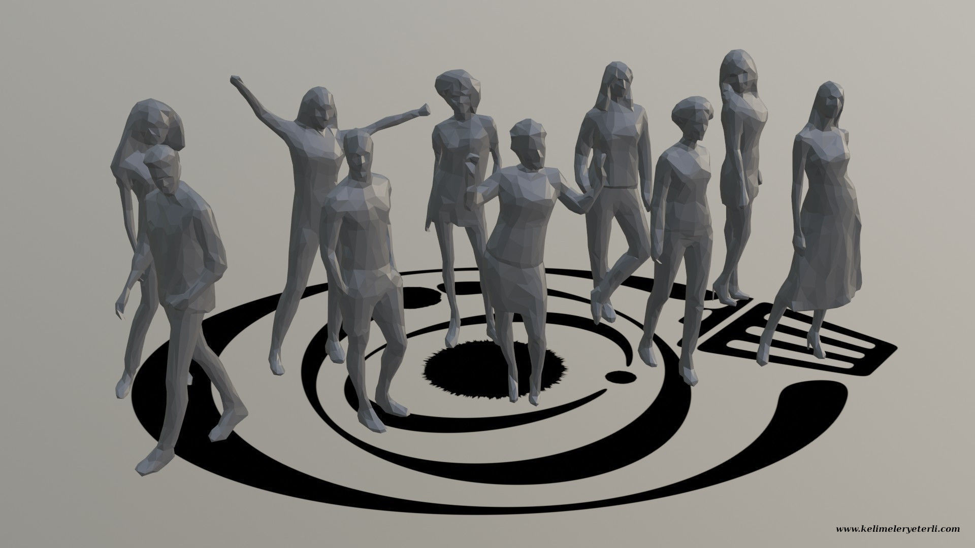 Low Poly People Pack 013 - 100 Pieces R Low-poly 3D model_10