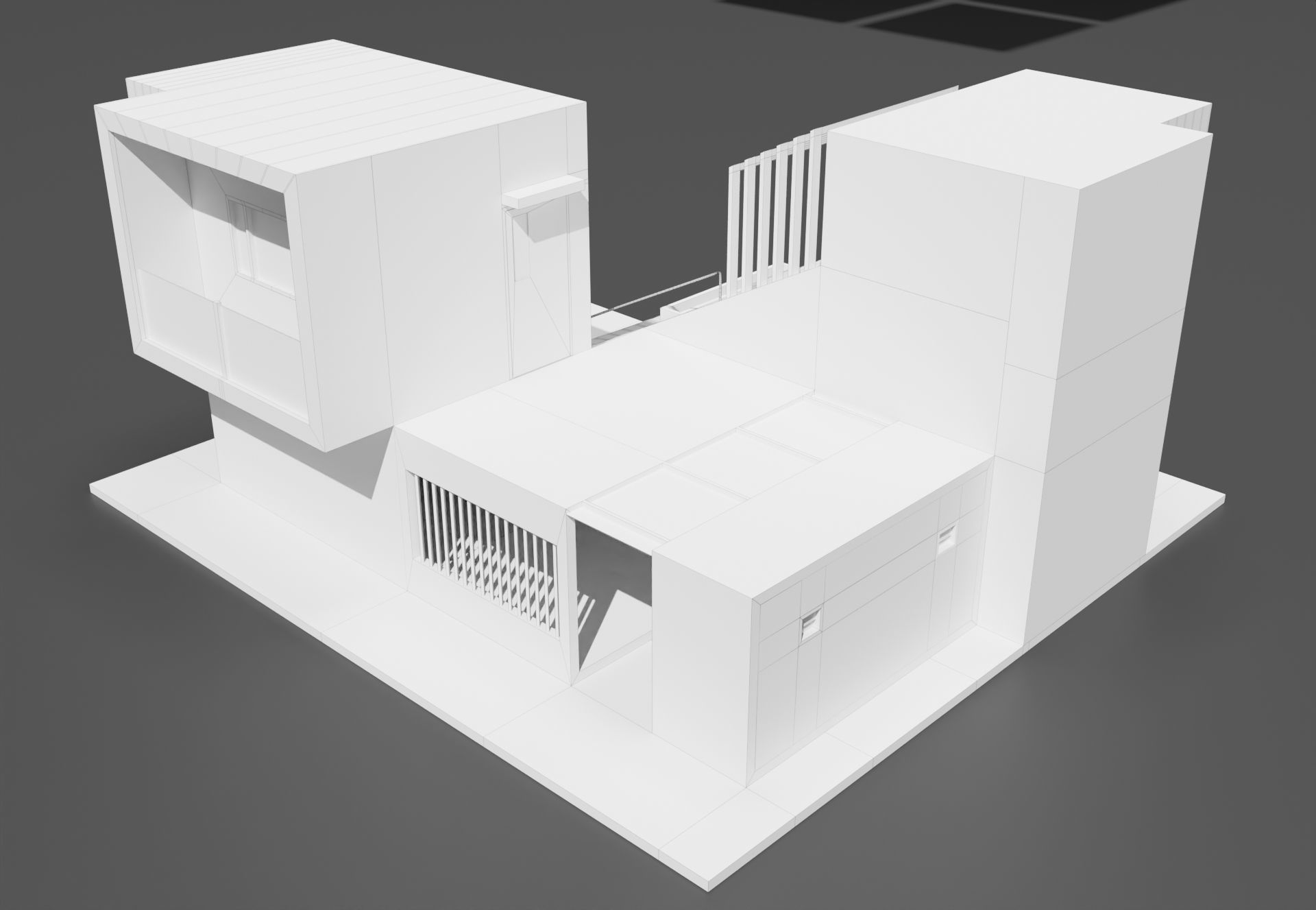 Modern housing project model 3D render 3D model_11