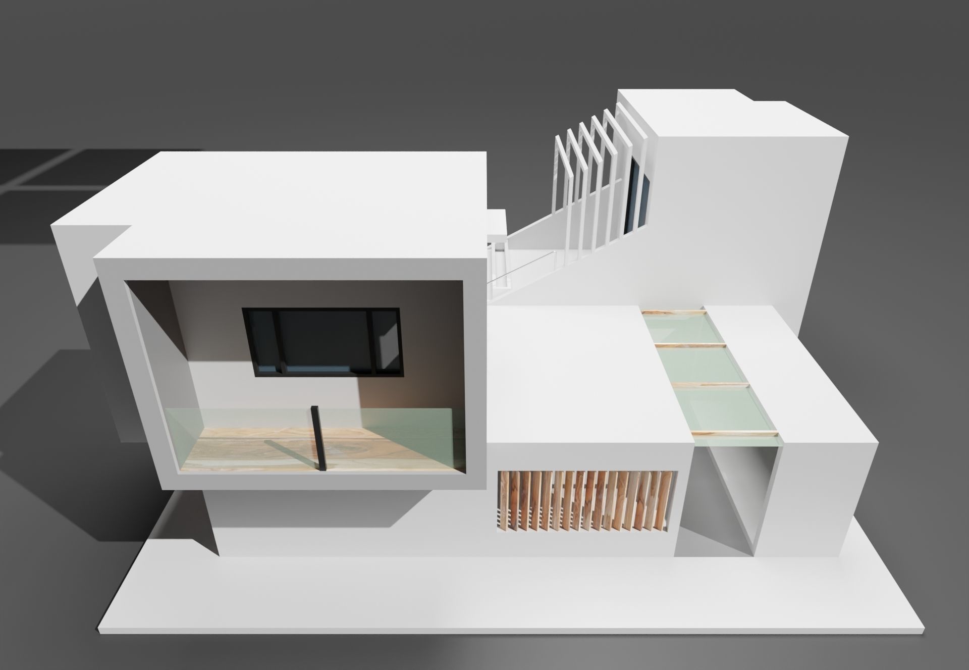 Modern housing project model 3D render 3D model_2