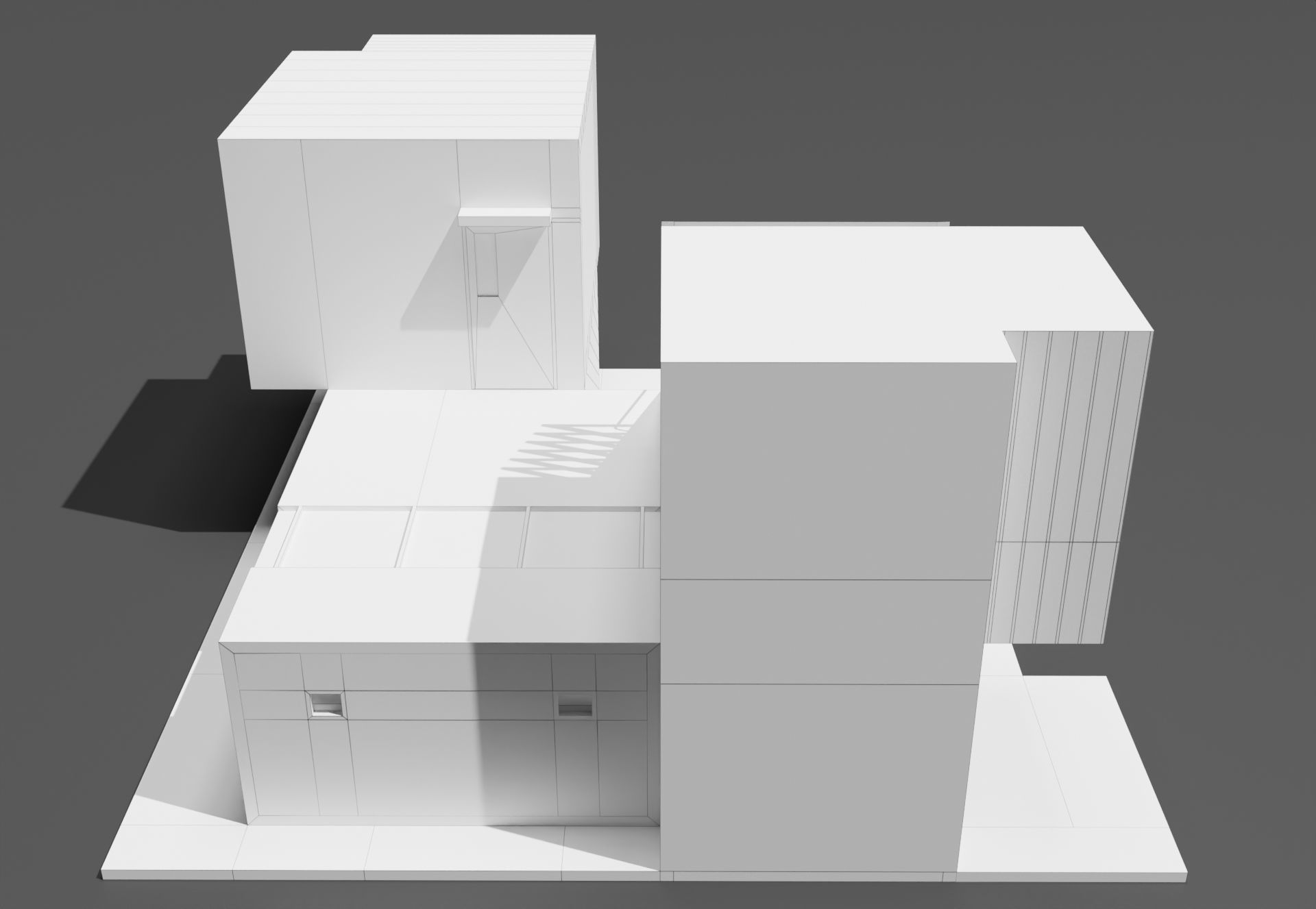 Modern housing project model 3D render 3D model_12