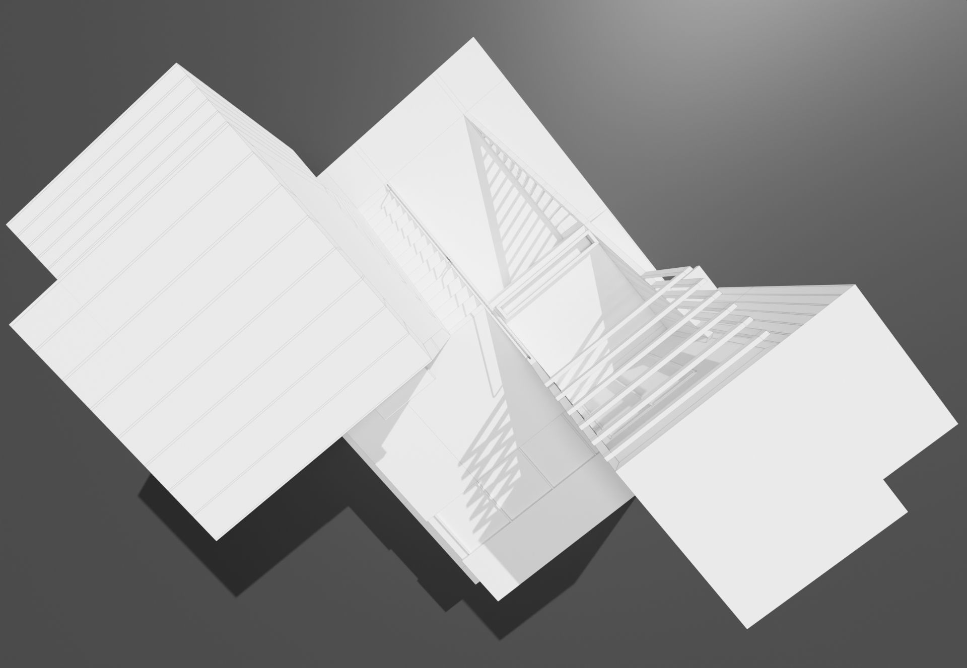 Modern housing project model 3D render 3D model_16