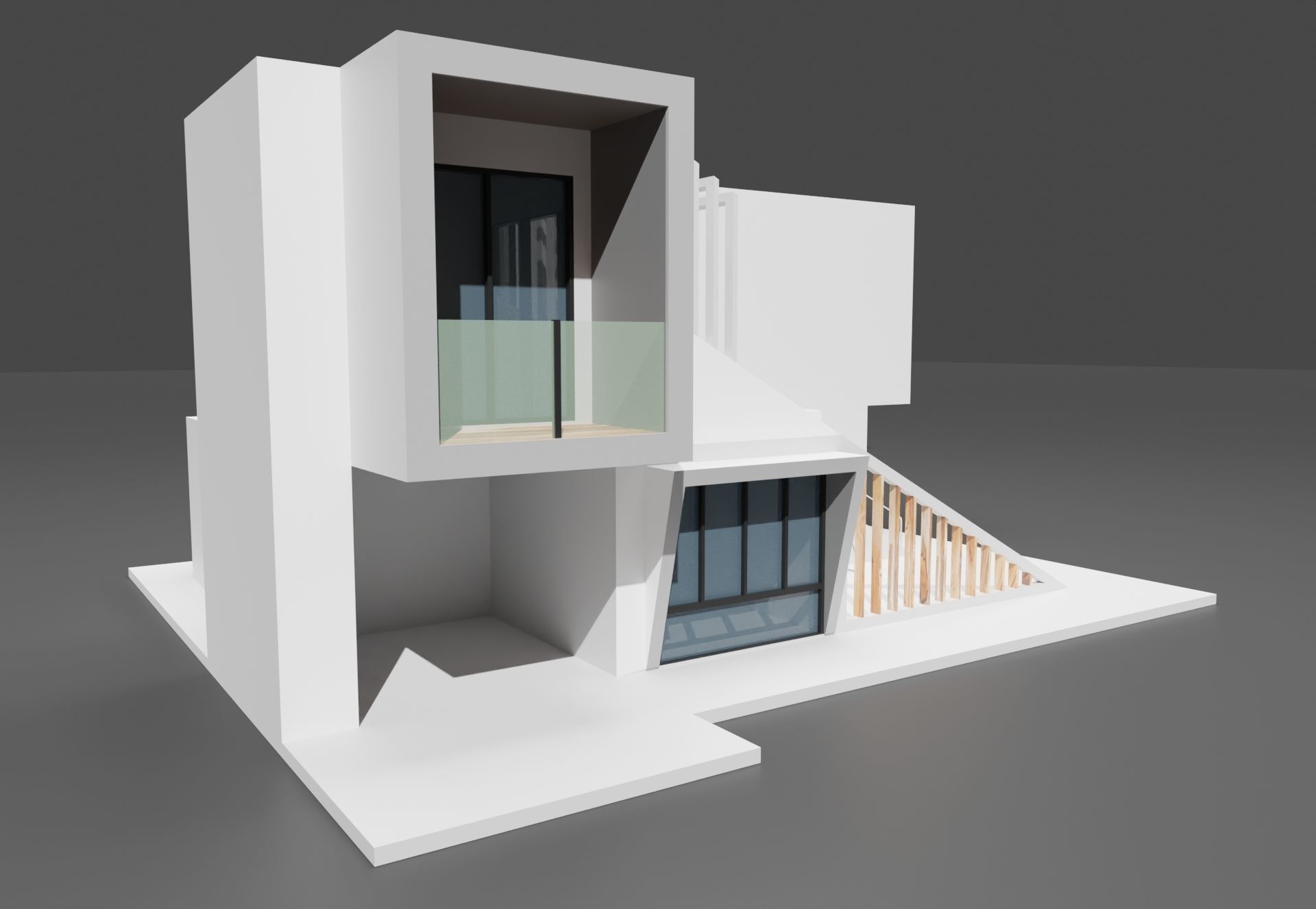 Modern housing project model 3D render 3D model_6