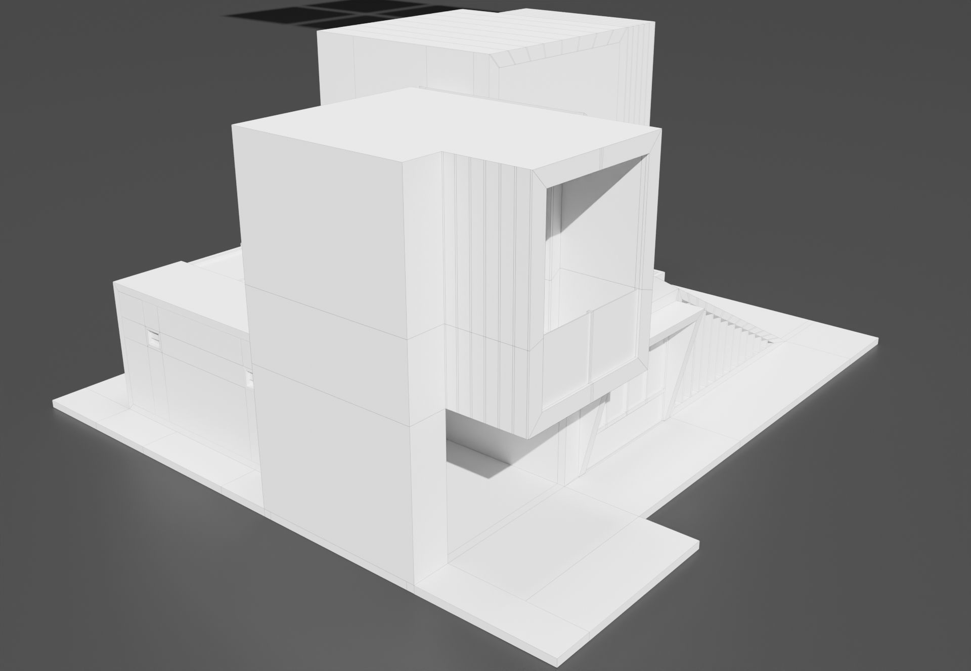 Modern housing project model 3D render 3D model_13